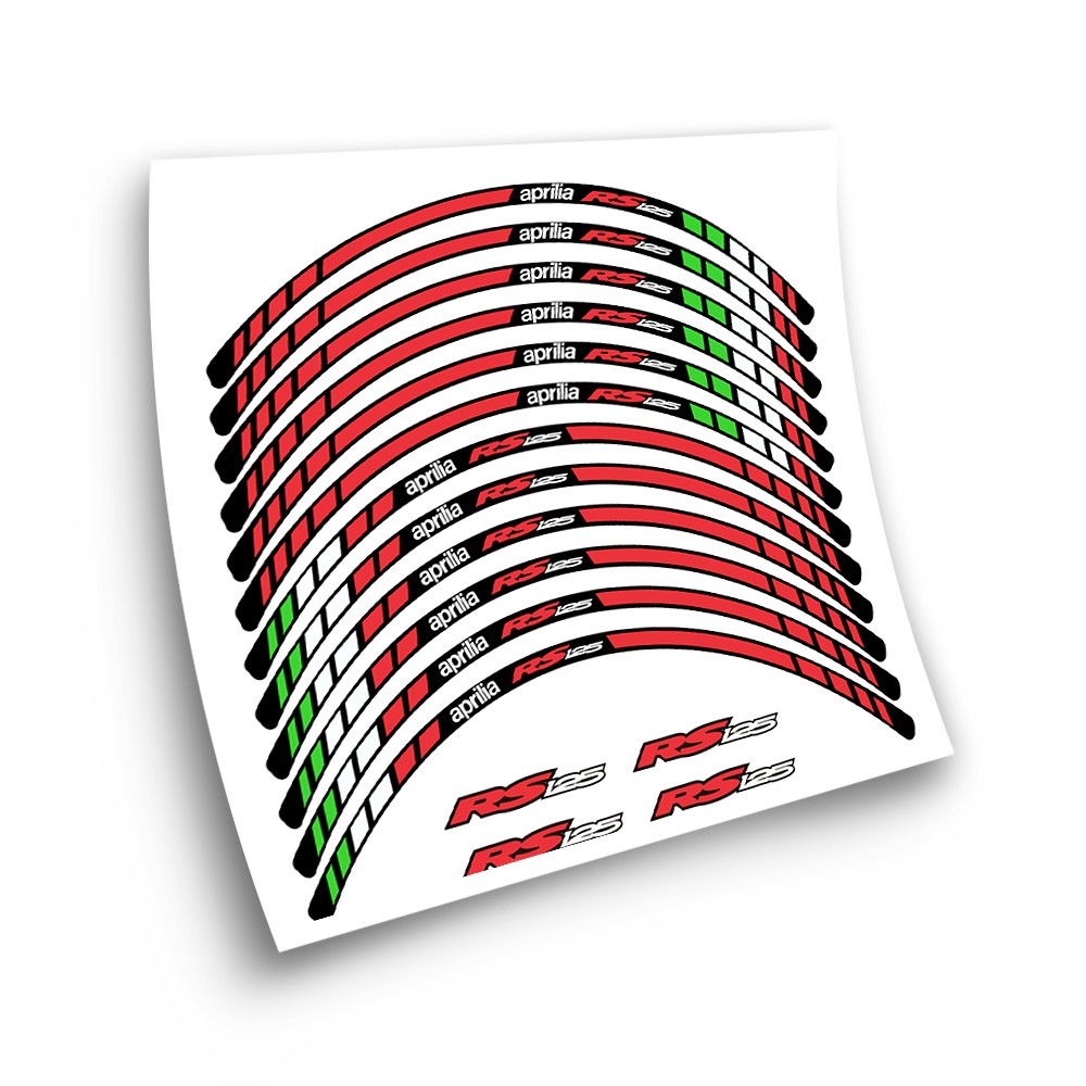 Adesivi Moto Epossidici 3D, Kit Cerchi, Emblema Logo Rs Racing Per Aprilia  Rs125 Sr 50 Rsv4