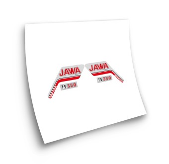 Jawa 350 Twin Sport Motorbike Sticker Grey And Red  - Star Sam