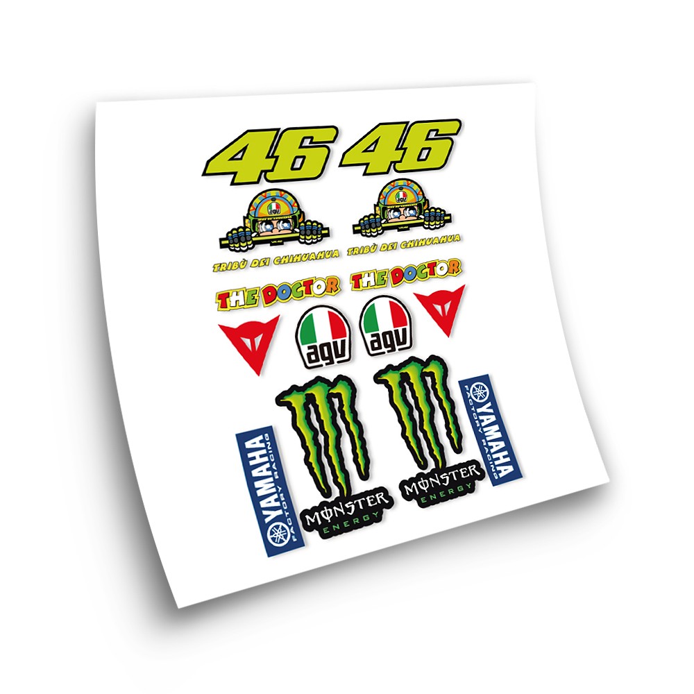 2er Set Rossi 46 The Doctor Aufkleber Sticker Motogp Motorrad