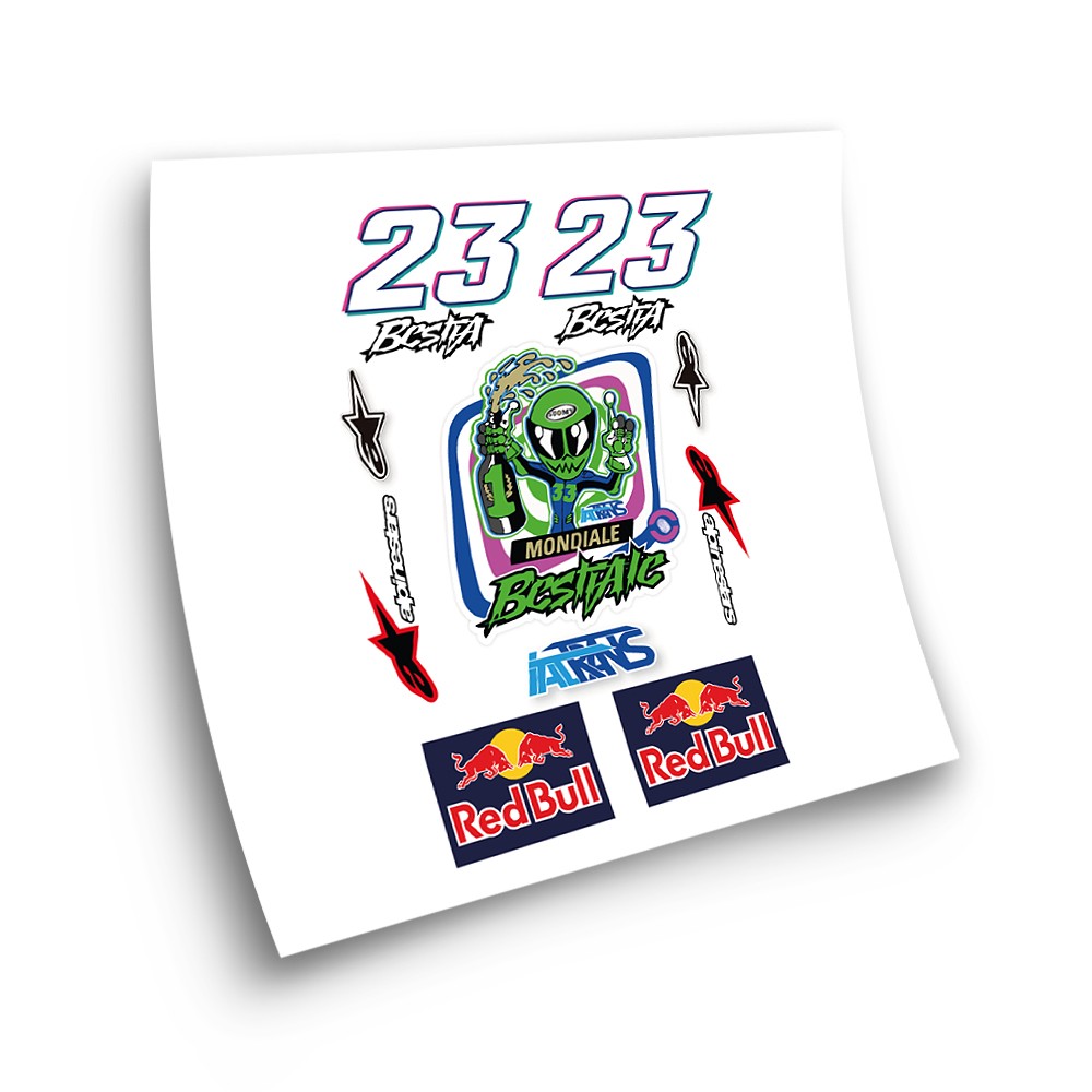 Moto GP Enea Bastianini Red Bull Motorbike Stickers  - Star Sam