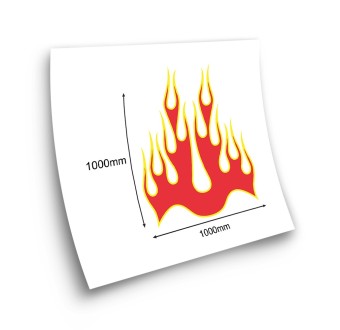 Naklejka Maski Samochodu Ustawić Płomień Ognia Mod.20 - Star Sam