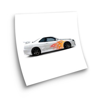 Flames of Fire Car Sticker Set - Star Sam