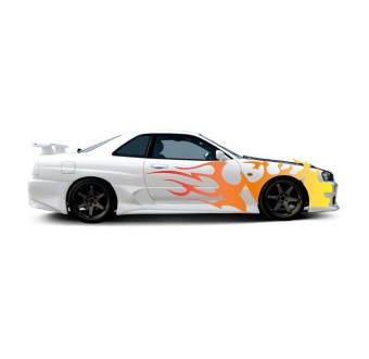 Flames of Fire 2 Car Sticker Set - Star Sam