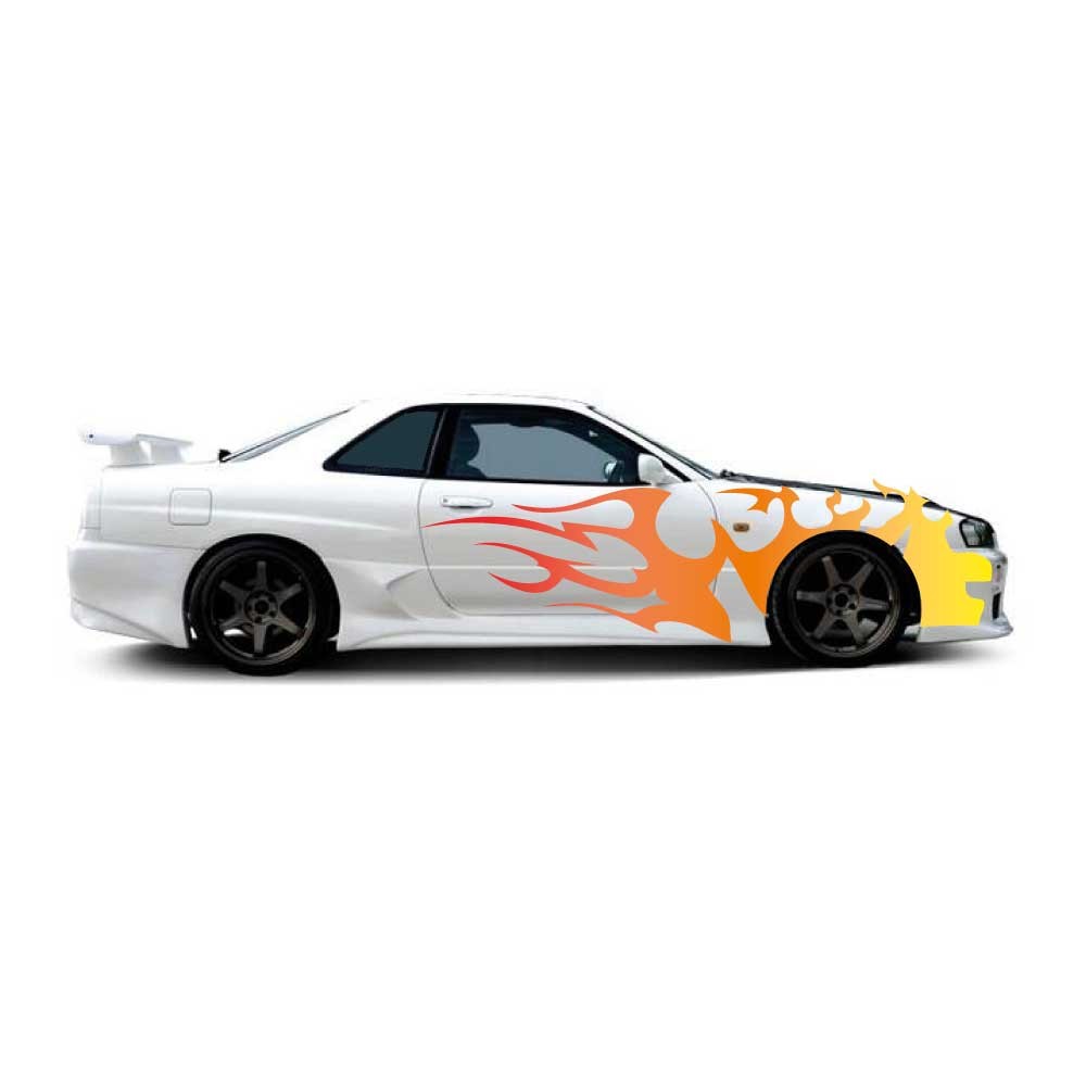 Flames of Fire 2 Car Sticker Set - Star Sam
