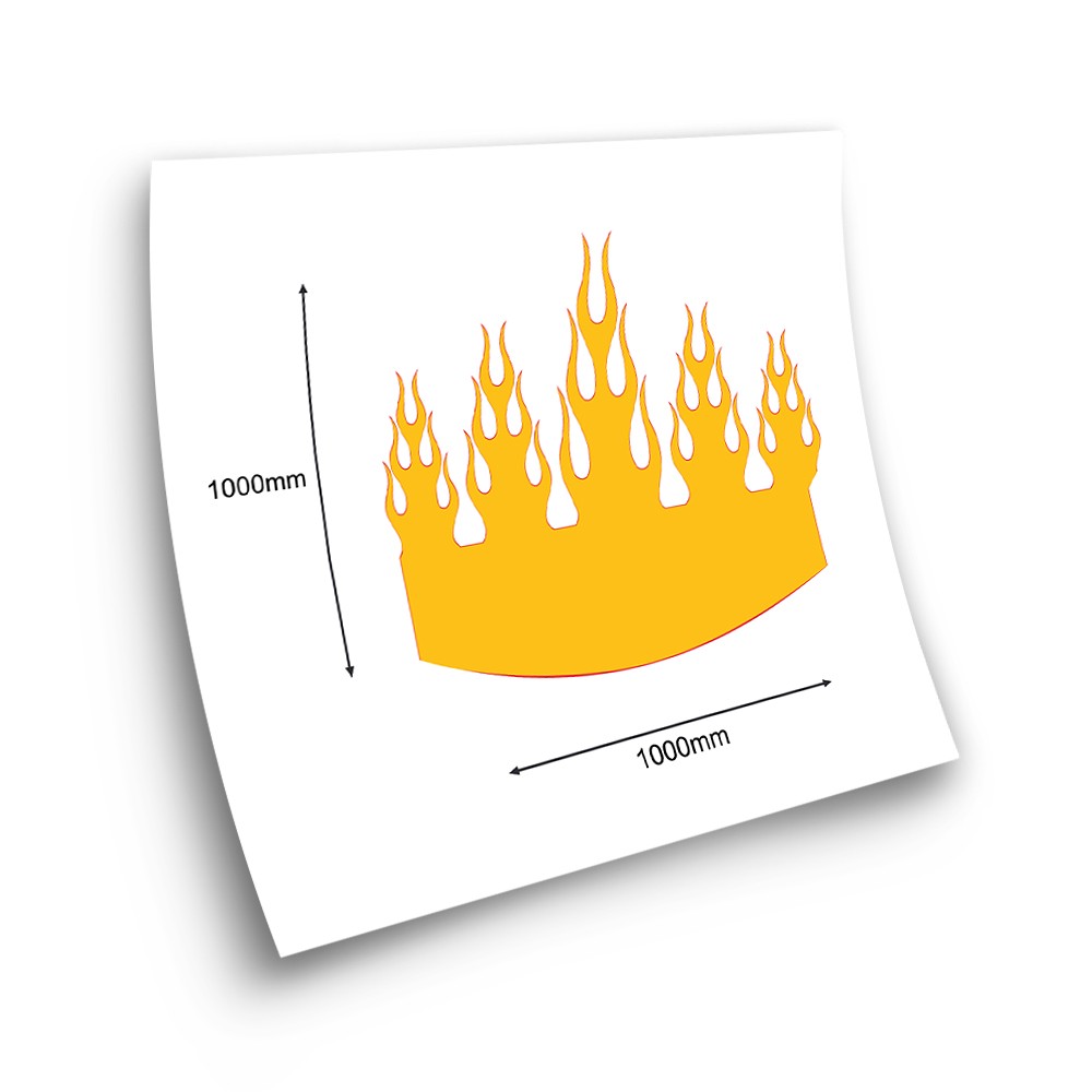 Flames Of Fire Car Bonnet Sticker Set 9 - Star Sam