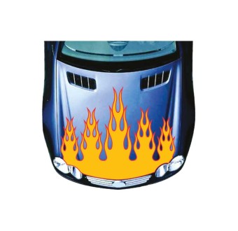 Set Di Adesivi Per Cofano Auto Fiamme Di Fuoco Mod.9 - Star Sam