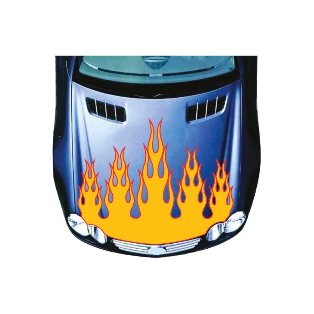 Flames Of Fire Car Bonnet Sticker Set 9 - Star Sam