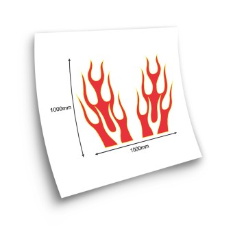 Flames Of Fire Car Bonnet Sticker Set Mod.18 - Star Sam