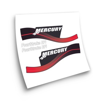 Mercury Fourstroke EFI Bootsaufkleber Rot - Weib - Star Sam