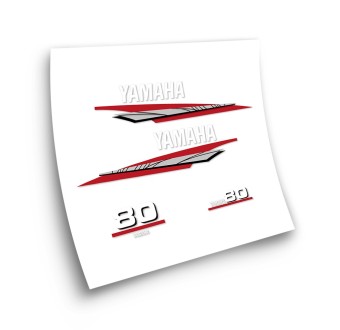 Yamaha Fueraborda 80 Boat Stickers Red And White - Star Sam