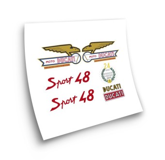 Ducati 48 Sport Kit Motorbike Sticker Gold And Red  - Star Sam