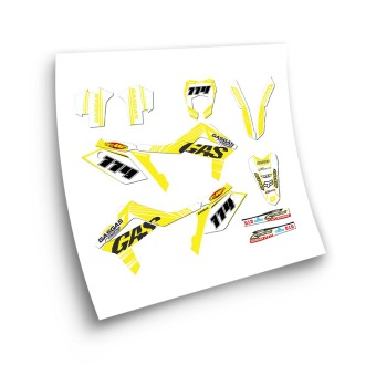 Autocollant Motos Gas Gas EC 2012-2017 Mod 3 Jaune - Star Sam