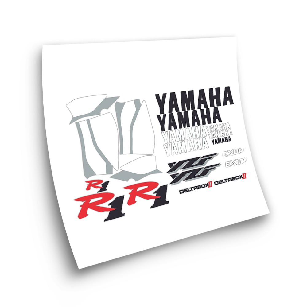 Naklejki na motocykle Yamaha YZF R1 Rok 1999 do 2000 Czerwony - Star Sam