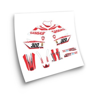 Stickers Moto Gas Gas Ano CE 2007 a 2009 Branco e Vermelho - Star Sam