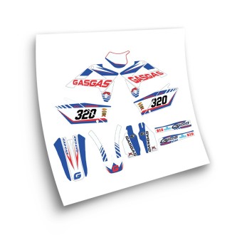 Autocollant Pour Motos Gas Gas EC Modele 2 Blanche e Bleu - Star Sam