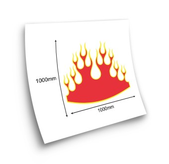 Set Di Adesivi Per Cofano Auto Fiamme Di Fuoco Mod.16 - Star Sam