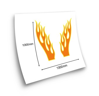 Flames Of Fire Car Bonnet Sticker Set Mod.14 - Star Sam