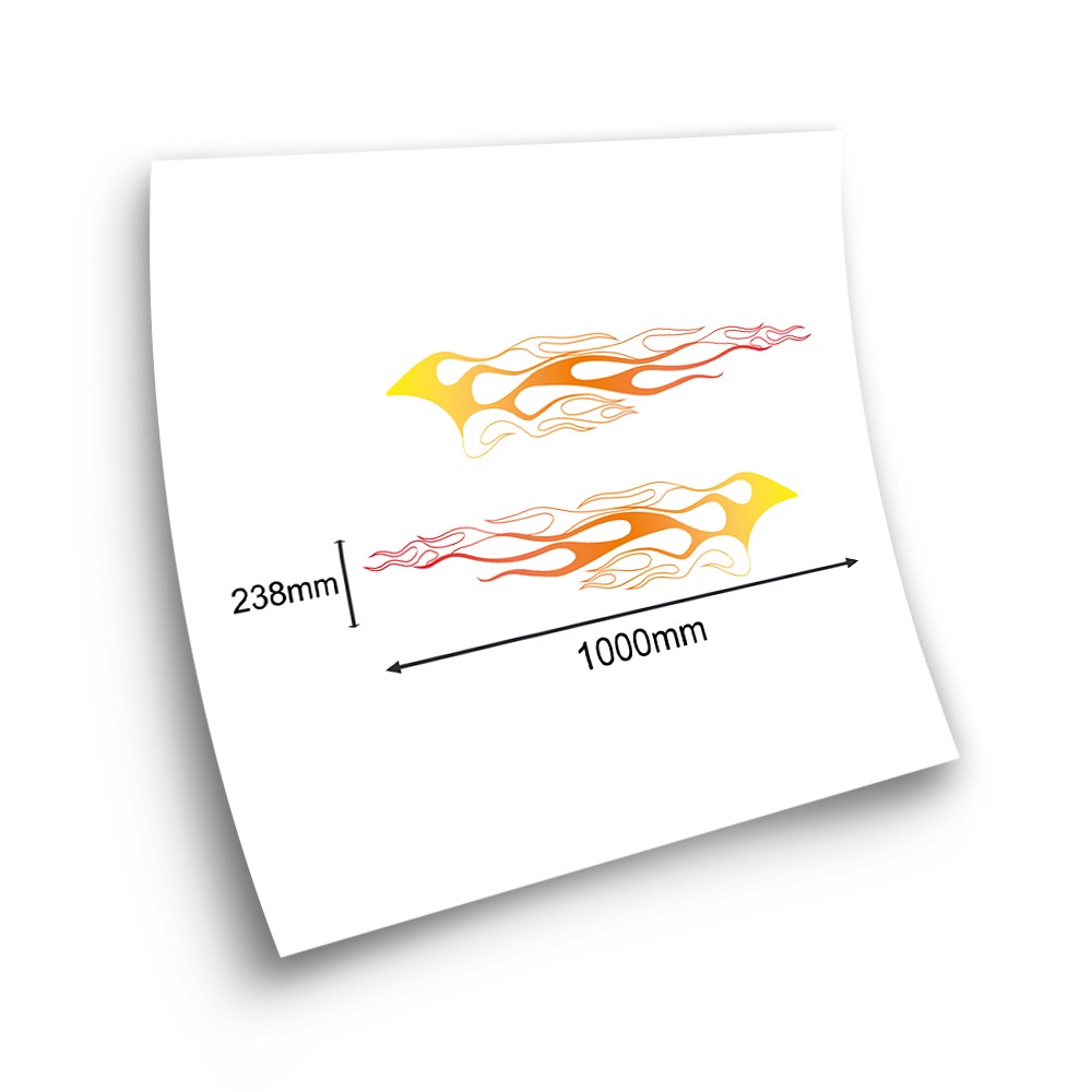 Flames of Fire 6 Car Sticker Set - Star Sam