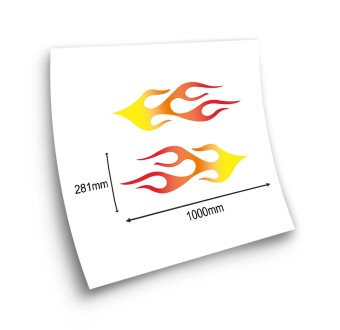 Flames of Fire 8 Car Sticker Set - Star Sam