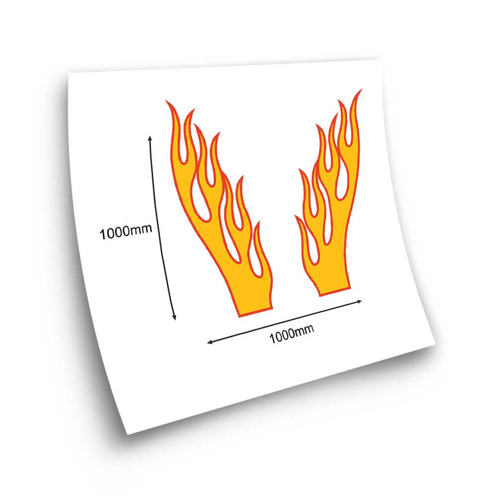 Flames Of Fire Car Bonnet Sticker Set Mod.11 - Star Sam