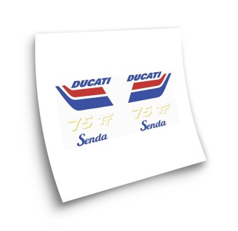 Ducati Senda 75 TT Motorbike Sticker Blue And Red - Star Sam