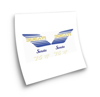 Ducati Senda 75 TT Motorbike Sticker Blue And Yellow - Star Sam