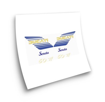 Ducati Senda 50 TT Motorbike Sticker Blue And Yellow - Star Sam