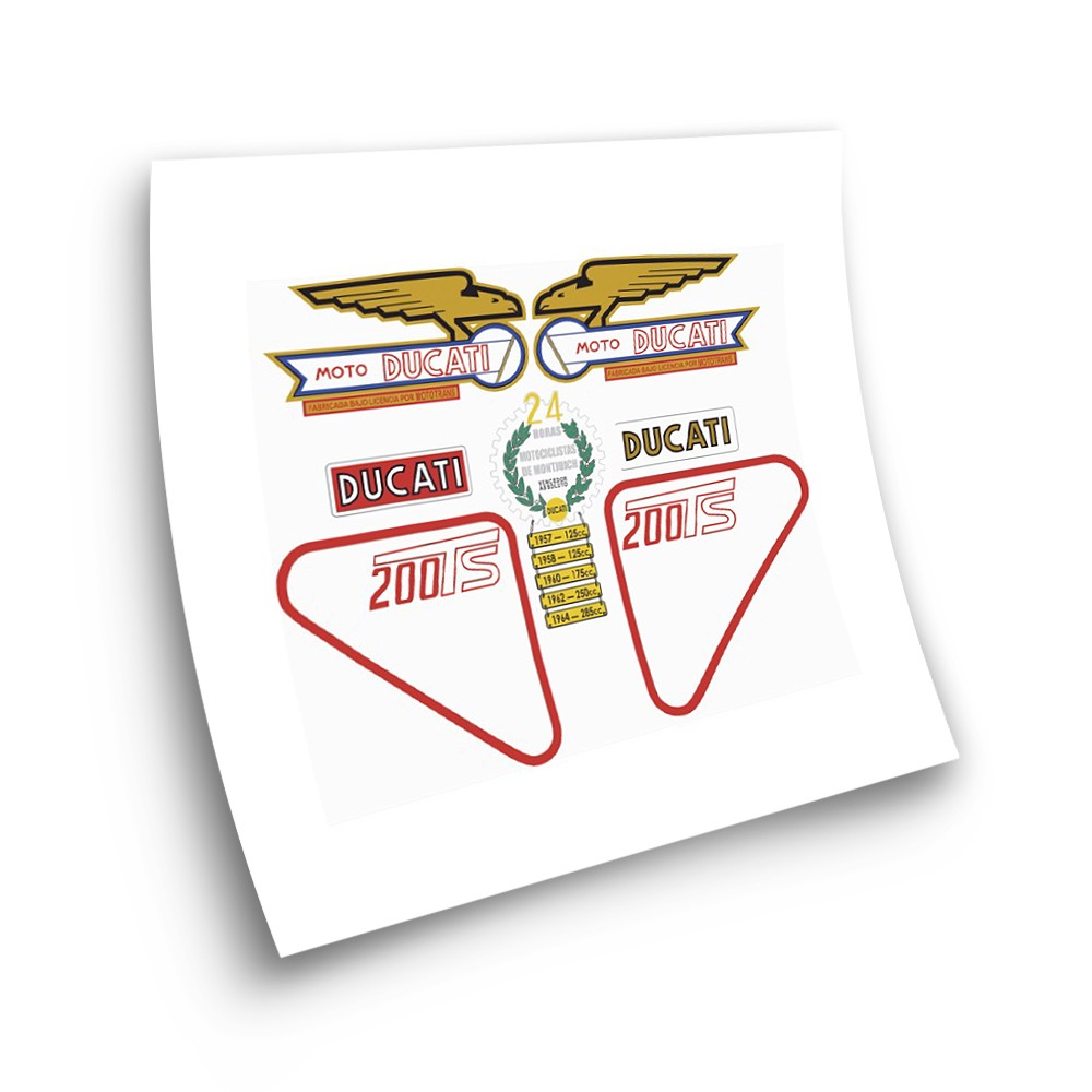 Adesivi per moto Ducati 200 TS Set di Stickers - Star Sam