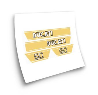 Ducati 50 TS Motorbike Sticker Yellow Colours - Star Sam