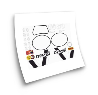 Derbi RD 50 Sticker Set Motorbike Stickers  White - Star Sam