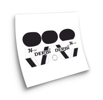 Derbi TT8 Complete Set Motorbike Stickers Black-White - Star Sam