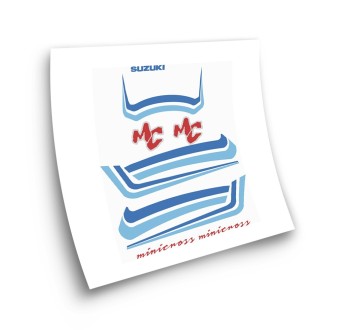 Suzuki Minicross Motorbike Stickers Blue And Red  - Star Sam