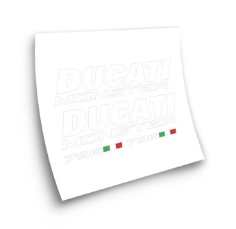 Ducati Monster 796  Motorbike Sticker  White Italy - Star Sam