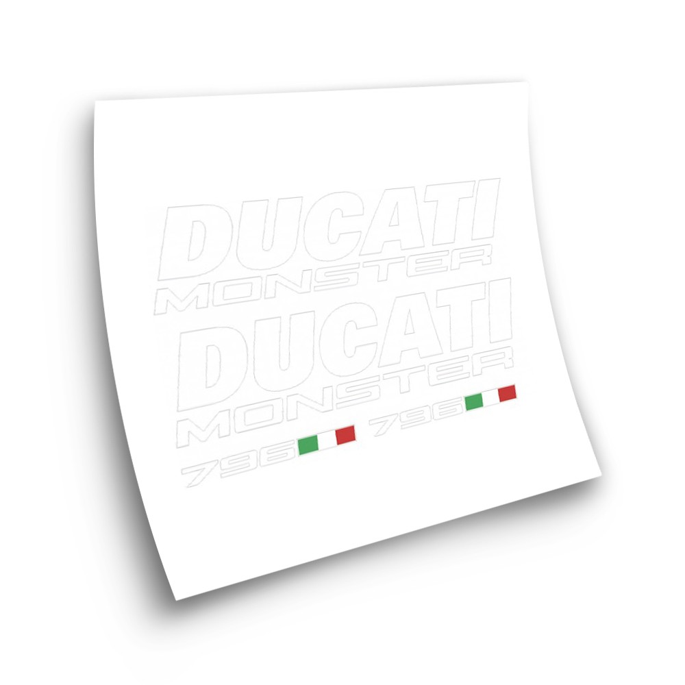 Ducati Monster 796  Motorbike Sticker  White Italy - Star Sam