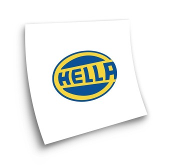 Hella Blue-Yellow Round Adhesive Motorbike Stickers  - Star Sam