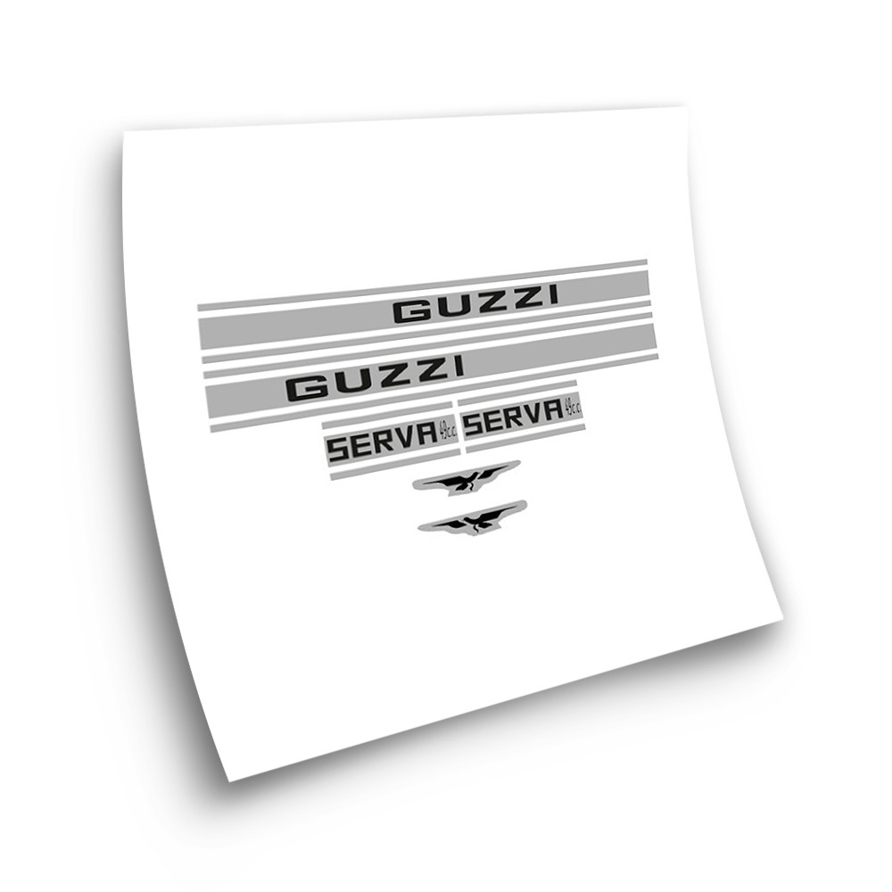 Autocollants Pour Motos Guzzi Serva 49cc Noir e Gris - Star Sam