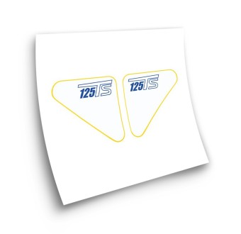 Ducati 125 TS Motorbike Sticker Blue, White-Yellow - Star Sam