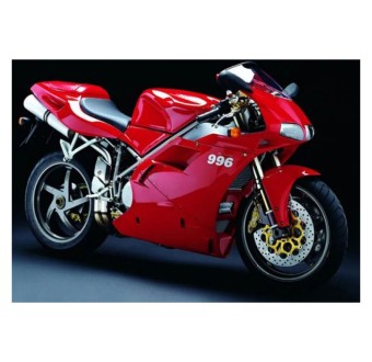 Ducati 996 DESMOQUATTRO Motorrad Aufkleber Gelb Und Weib - Star Sam