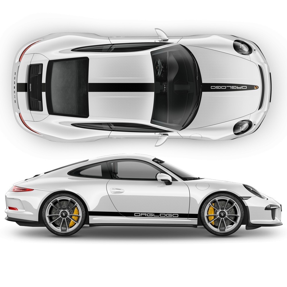 Stickers/Stickers for car top and side stripes compatible with Porsche  Carrera