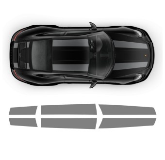 Car top stripes decals Porsche Carrera - Star sam