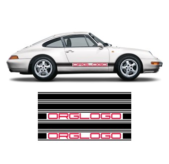 Zweifarbige Seitenstreifenaufkleber Porsche Carrera 79-96 - Star Sam