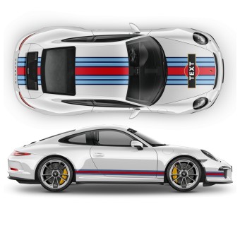 Martini Racing Style Aufkleber für Porsche Carrera (1999 - 2021)-Star Sam