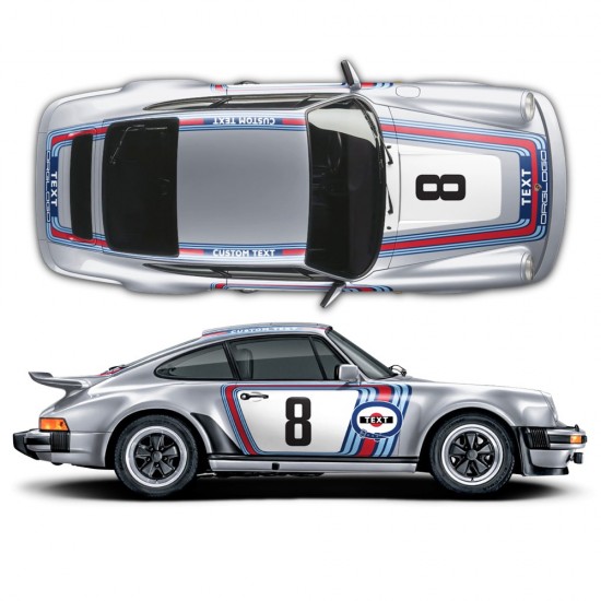 Decalcomanie classiche in stile Martini per Carrera 911 (930) 1975 - 1989-Star Sam