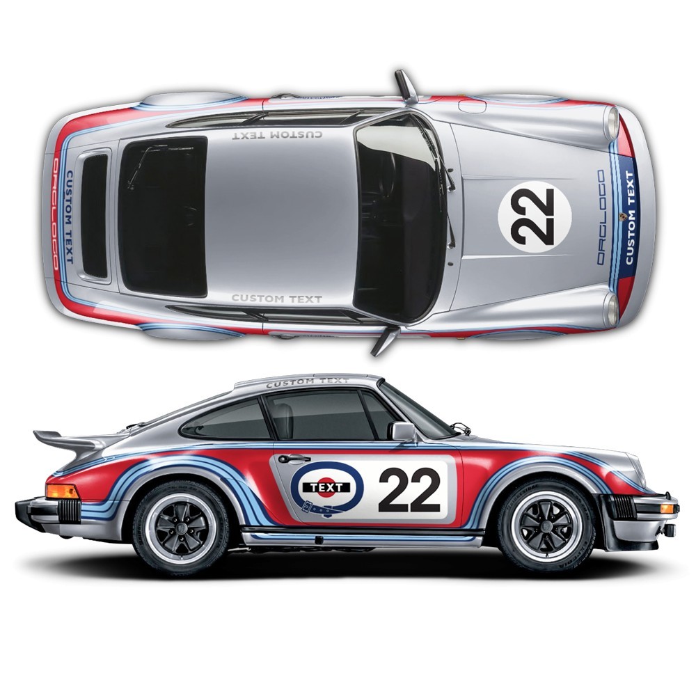 CLASSIC MARTINI nálepky pre CARRERA 911 (930) 1975 - 1989-Star Sam