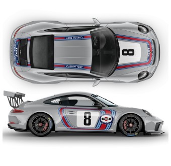 Decalcomanie auto Martini strisce retrò Porsche Carrera 1999 - 2020 - Star sam