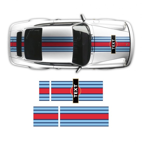 Autocollants Porsche Carrera 930/964 Martini-style-Star Sam