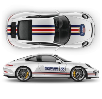 Autocollants rayures Rothmans pour Carrera 1999 - 2020 - Star Sam