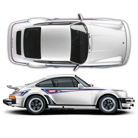 Vinylové bočné pruhy z edície Martini pre Porsche 930 - Star sam