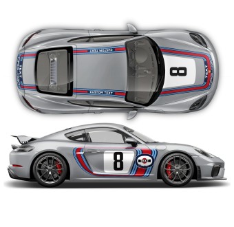 Autocolantes estilo Retro Martini Racing para o Cayman-Star Sam