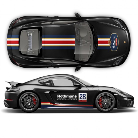 Rothman pruhované vinyly pre Cayman / Boxster-Star Sam